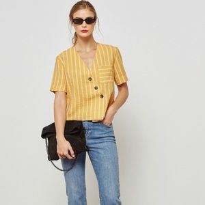 Topshop Striped Wrap Shirt